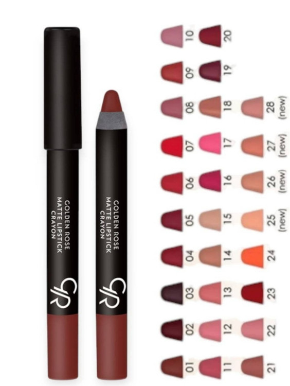 رژلب مدادی گلدن رز دارای رنگبندی متنوع و کاربردی