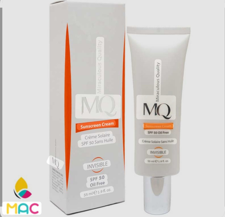 کرم ضدآفتاب بی رنگ ام کیو بدون جای گذاشتن چربی روی پوست
