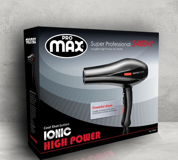 سشوار حرفه ای پرومکس بسته بندی در کارتن با سه سری مجزا