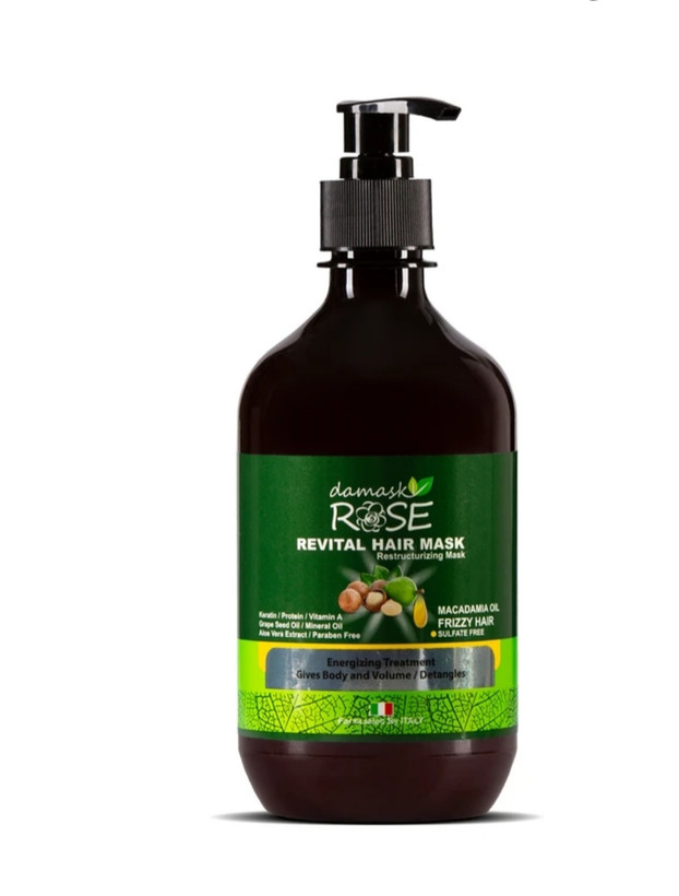 ماسک مو داخل حمام داماسک رز عصاره ماکادمیا 500میل