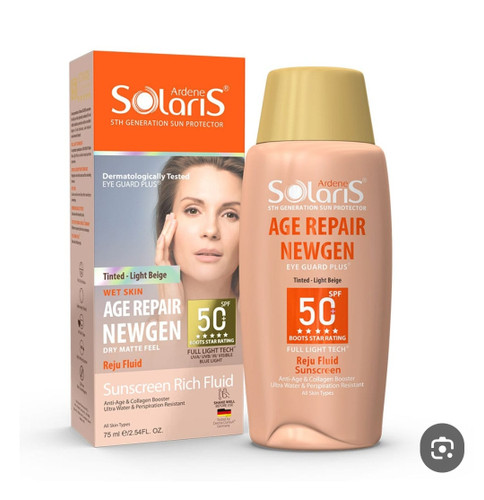 فلوئید ضدآفتاب سولاریس SPF۵۰رنگی بژ روشن