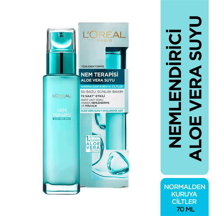 ژل آبرسان هیالورونیک اسیدپمپی اورجینال حاوی آلوئه ورا۷۲ساعته حجم ۷۰ میل