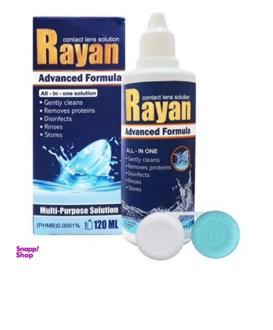 مایع شستشو لنز رایان همراه با جای لنز حجم 120ml