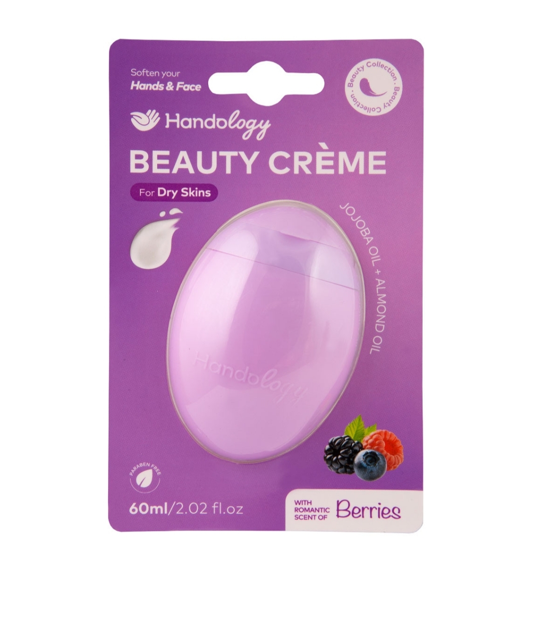کرم مرطوب کننده هندولوژی تمشک  حاوی روغن جوجوبا و بادام حجم 60ml