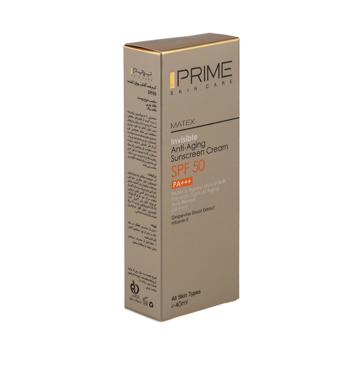 کرم ضدآفتاب جوان کننده پرایم ،SPF50,فاقد چربی ,فاقد رنگ