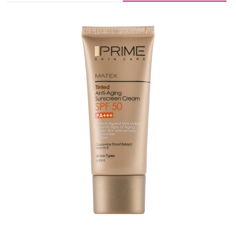 کرم ضدآفتاب پریم جوان کننده SPF50 فاقد چربی، رنگی ،حجم 40