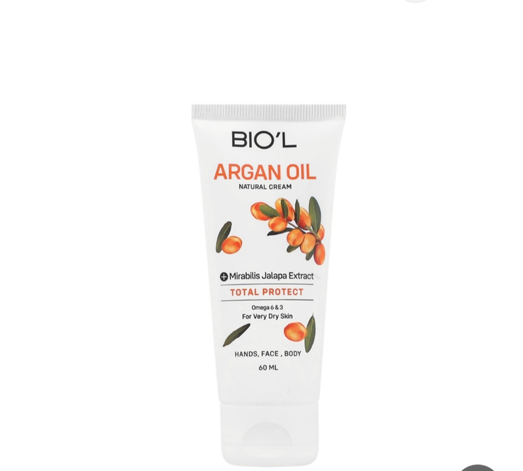 کرم مرطوب کننده دست و صورت بیول حاوی عصاره لاله عباسی و روغن آرگان حجم ۶۰ml
